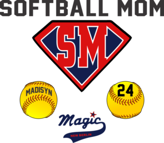 SB1 I SOFTBALL MOM - SUPER MOM